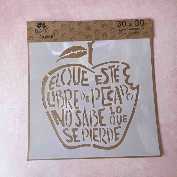 Stencil 30×30 Frase Manzana F01 anukis.cl 3